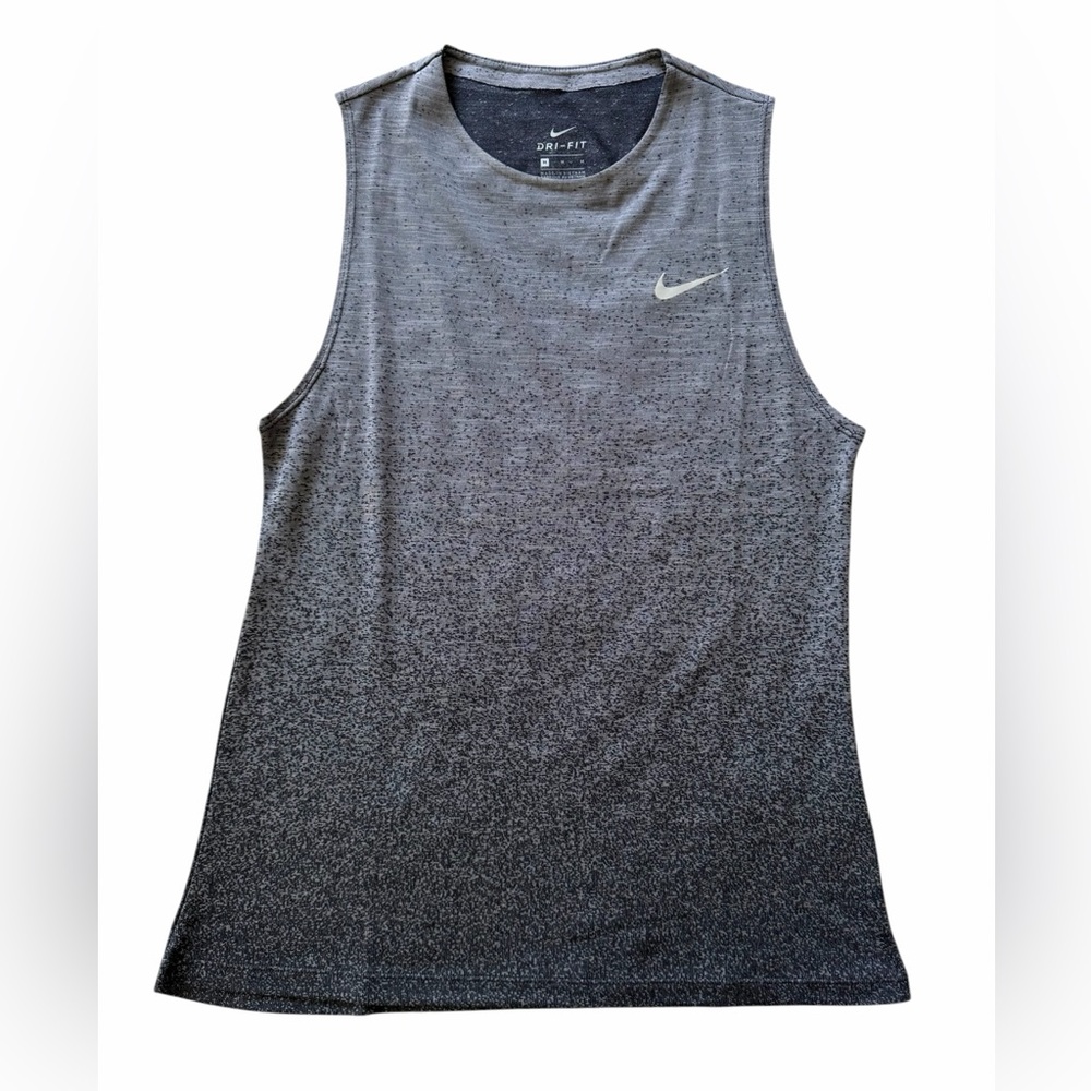 Nike Dri Fit Tank Top Womens Medium Gray Sleeveless Athletic Workout Running Gym - Picture 2 of 7